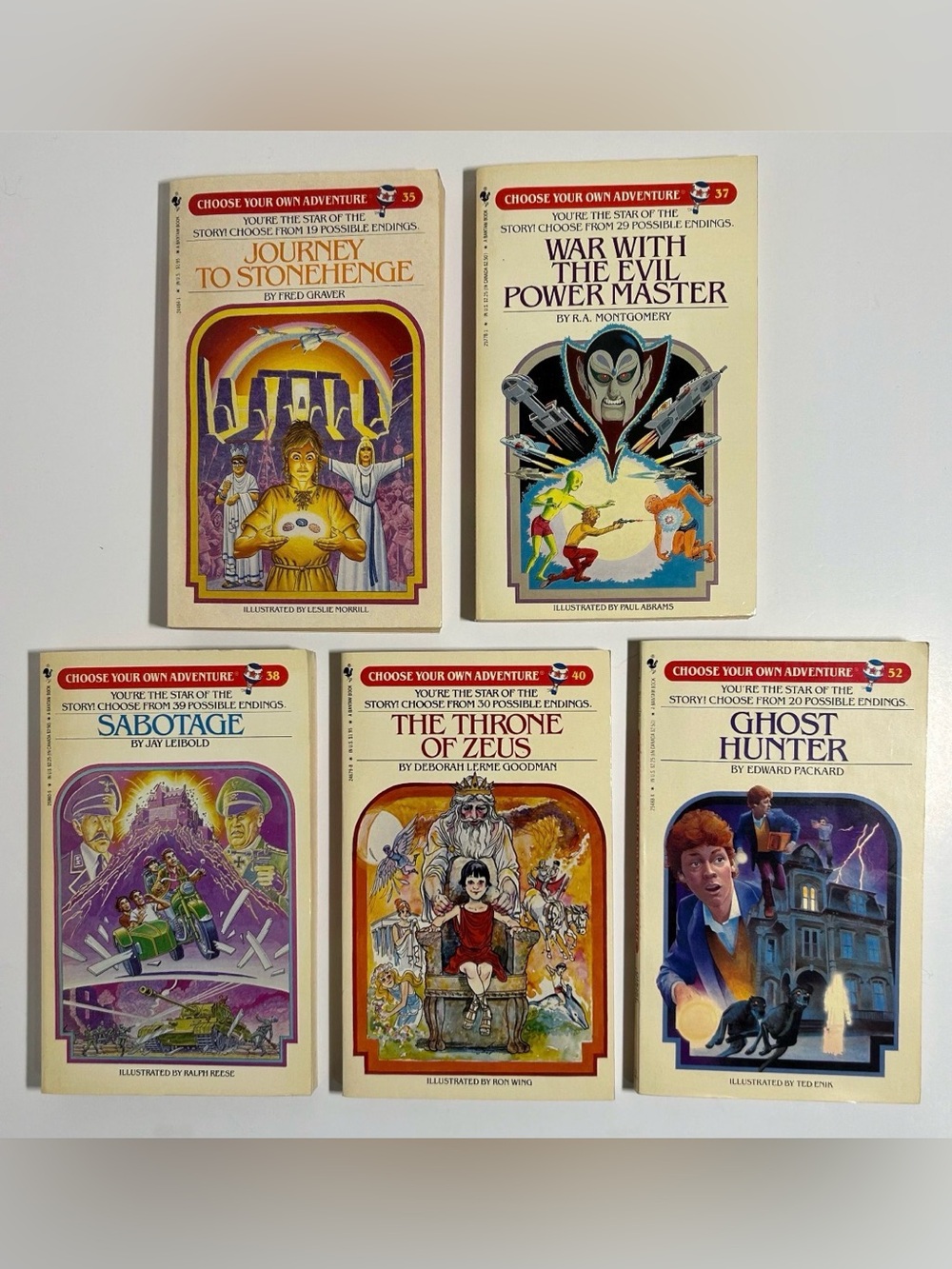 Vintage Choose Your Own Adventure Books Lot of 5 (#35, #37, #38, #40, #52)